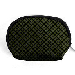 Army Green And Black Plaid Accessory Pouch (medium) by SpinnyChairDesigns