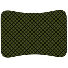 Army Green And Black Plaid Velour Seat Head Rest Cushion by SpinnyChairDesigns