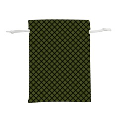 Army Green And Black Plaid Lightweight Drawstring Pouch (s) by SpinnyChairDesigns