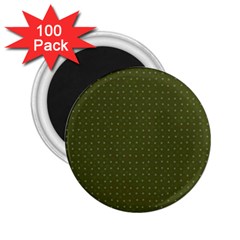 Army Green Color Polka Dots 2 25  Magnets (100 Pack)  by SpinnyChairDesigns