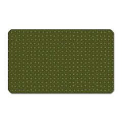 Army Green Color Polka Dots Magnet (rectangular) by SpinnyChairDesigns