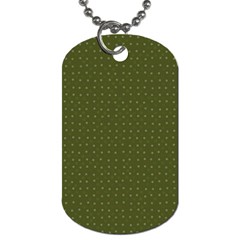 Army Green Color Polka Dots Dog Tag (two Sides) by SpinnyChairDesigns