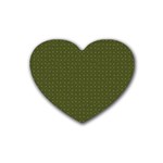 Army Green Color Polka Dots Heart Coaster (4 pack)  Front