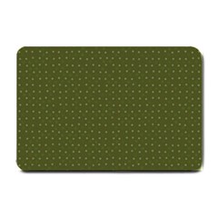 Army Green Color Polka Dots Small Doormat  by SpinnyChairDesigns