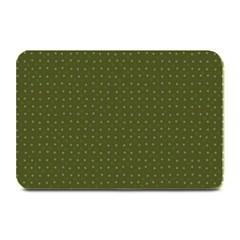 Army Green Color Polka Dots Plate Mats by SpinnyChairDesigns