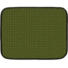 Army Green Color Polka Dots Double Sided Fleece Blanket (mini)  by SpinnyChairDesigns