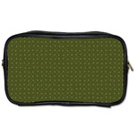 Army Green Color Polka Dots Toiletries Bag (Two Sides) Front