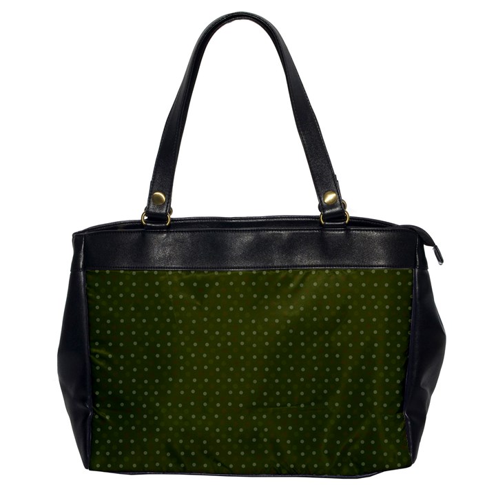 Army Green Color Polka Dots Oversize Office Handbag