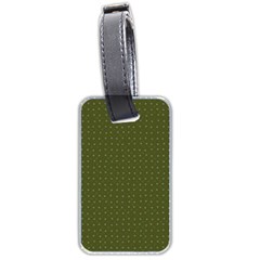 Army Green Color Polka Dots Luggage Tag (two Sides) by SpinnyChairDesigns