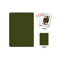 Army Green Color Polka Dots Playing Cards Single Design (mini) by SpinnyChairDesigns