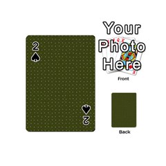 Army Green Color Polka Dots Playing Cards 54 Designs (mini) by SpinnyChairDesigns