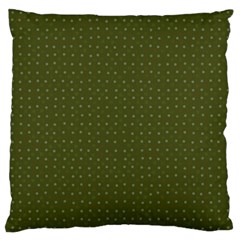 Army Green Color Polka Dots Large Cushion Case (two Sides) by SpinnyChairDesigns