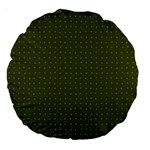 Army Green Color Polka Dots Large 18  Premium Round Cushions Front