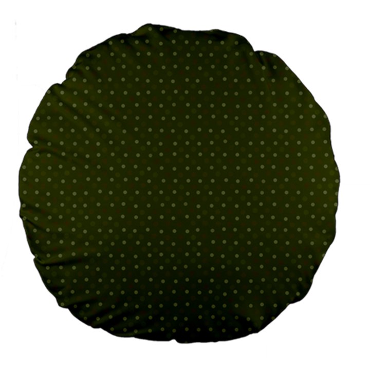 Army Green Color Polka Dots Large 18  Premium Round Cushions