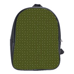 Army Green Color Polka Dots School Bag (xl) by SpinnyChairDesigns