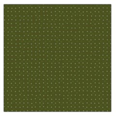 Army Green Color Polka Dots Large Satin Scarf (square) by SpinnyChairDesigns