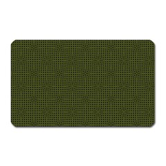 Army Green Color Polka Dots Magnet (rectangular) by SpinnyChairDesigns