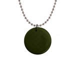 Army Green Color Polka Dots 1  Button Necklace Front