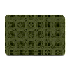 Army Green Color Polka Dots Plate Mats by SpinnyChairDesigns