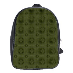 Army Green Color Polka Dots School Bag (large) by SpinnyChairDesigns