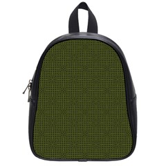 Army Green Color Polka Dots School Bag (small) by SpinnyChairDesigns