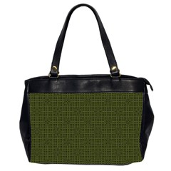 Army Green Color Polka Dots Oversize Office Handbag (2 Sides) by SpinnyChairDesigns