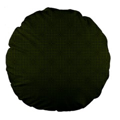 Army Green Color Polka Dots Large 18  Premium Flano Round Cushions by SpinnyChairDesigns