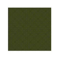 Army Green Color Polka Dots Small Satin Scarf (square) by SpinnyChairDesigns