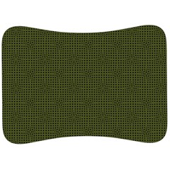 Army Green Color Polka Dots Velour Seat Head Rest Cushion by SpinnyChairDesigns