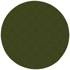 Army Green Color Polka Dots Wooden Puzzle Round by SpinnyChairDesigns