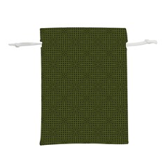 Army Green Color Polka Dots Lightweight Drawstring Pouch (l) by SpinnyChairDesigns