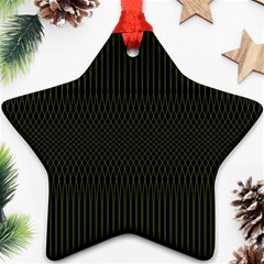 Army Green Black Stripes Ornament (star) by SpinnyChairDesigns