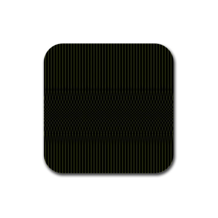 Army Green Black Stripes Rubber Square Coaster (4 pack) 