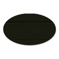 Army Green Black Stripes Oval Magnet by SpinnyChairDesigns