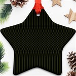 Army Green Black Stripes Star Ornament (Two Sides) Front