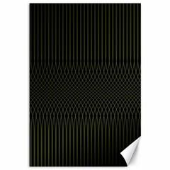 Army Green Black Stripes Canvas 12  X 18  by SpinnyChairDesigns