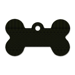 Army Green Black Stripes Dog Tag Bone (one Side) by SpinnyChairDesigns