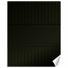 Army Green Black Stripes Canvas 11  X 14  by SpinnyChairDesigns