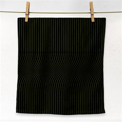 Army Green Black Stripes Face Towel by SpinnyChairDesigns