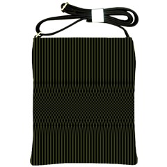 Army Green Black Stripes Shoulder Sling Bag by SpinnyChairDesigns