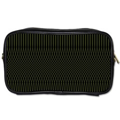 Army Green Black Stripes Toiletries Bag (two Sides) by SpinnyChairDesigns