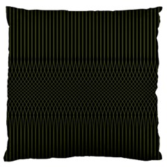 Army Green Black Stripes Large Cushion Case (two Sides) by SpinnyChairDesigns