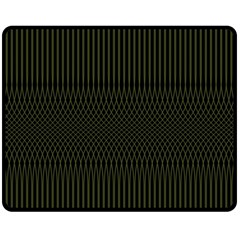 Army Green Black Stripes Double Sided Fleece Blanket (medium)  by SpinnyChairDesigns