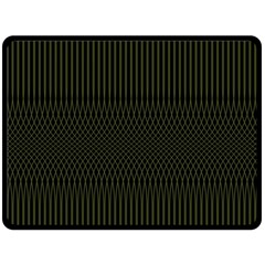 Army Green Black Stripes Double Sided Fleece Blanket (large)  by SpinnyChairDesigns