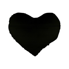 Army Green Black Stripes Standard 16  Premium Flano Heart Shape Cushions by SpinnyChairDesigns