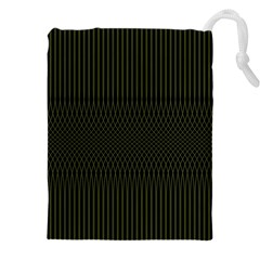 Army Green Black Stripes Drawstring Pouch (4xl) by SpinnyChairDesigns