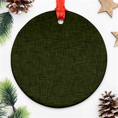 Army Green Texture Ornament (round) by SpinnyChairDesigns