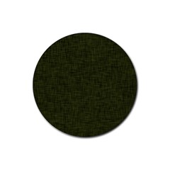 Army Green Texture Rubber Coaster (round)  by SpinnyChairDesigns