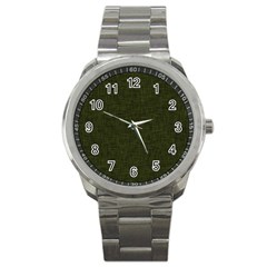 Army Green Texture Sport Metal Watch by SpinnyChairDesigns