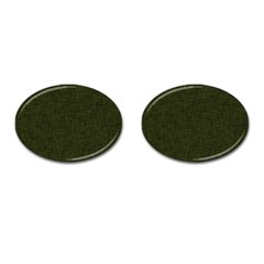 Army Green Texture Cufflinks (oval) by SpinnyChairDesigns